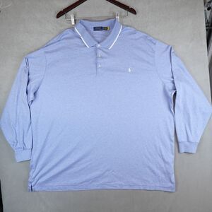 Polo Ralph Lauren Polo Shirt Mens 5XLT Tall Light Blue Cotton Long Sleeve